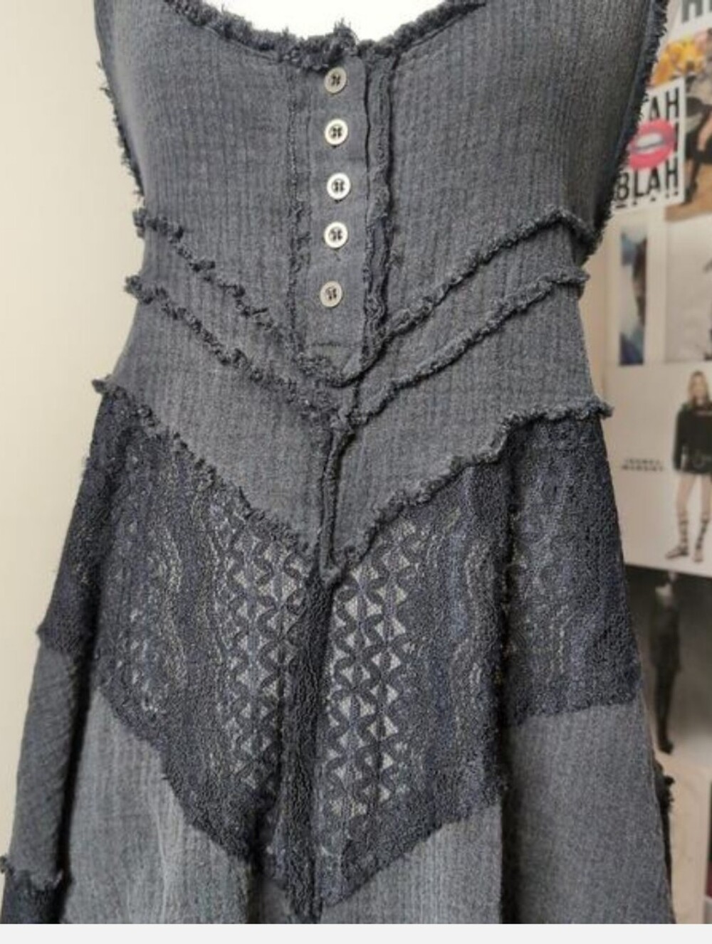 POL Asymmetrical Lace Tank Top EUC - Picture 2 of 7